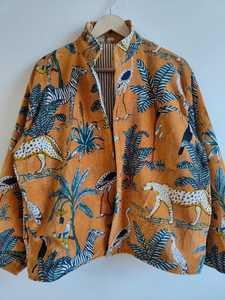 Veste en velours imprimé moutarde, manteau en velours bohème matelassé, robe de demoiselle d'honneur, veste en velours faite à la main, manteau en velours matelassé, veste hippie - Product Image 3