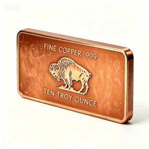 Barra de Cobre Puro 999 de 10oz al por Mayor con Patrón de Mascota Búfalo, Estampado Personalizado, Barra de Lingote, Regalo de Negocios para Coleccionistas - Product Image 3