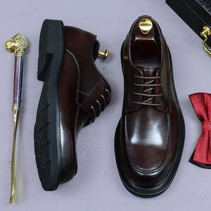 Zapatos Oxford Derby de cuero hechos a mano, de tres piezas, estilo británico, formales para negocios, zapatos de boda para novio. - Product Image 6