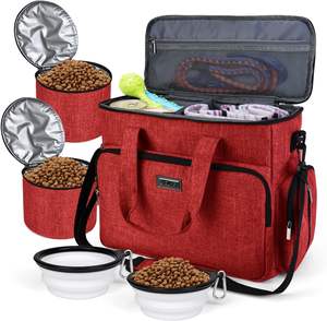 Free Sample Food <b>Carrier</b> Bag <b>Pet</b> Dog Travel Bag with Food, for Dog Supplies Include 2 Food Containers 2 Collapsible Dog Bowls - Product Image 1