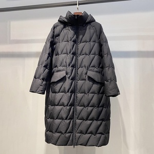 2024 automne hiver femmes Long manteau blanc canard matelassé à capuche veste support à la mode cocon Style ample surdimensionné cocon Style - Product Image 6