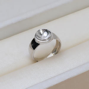 Anillo Abierto de Plata S925 para Mujer, Ajustable, para Cabello, Accesorio para Dedos, Soporte para Perlas de 8-9 mm, Componentes de Joyería 1453 - Product Image 4