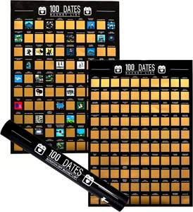 Póster Rasca y Gana de 100 Citas, <span class=keywords><strong>Ideas</strong></span> para Citas, Idea de Regalo para Parejas, Regalo de <span class=keywords><strong>San</strong></span> Valentín para <span class=keywords><strong>Novio</strong></span> o Novia - Product Image 1