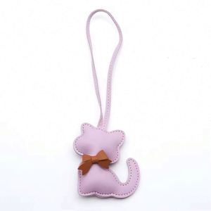 New PU Leather Cat <b>Keychain</b> Cute Cat Bag Charm Cartoon Animal Pendant Fashion Gift for Girls Women Adorable Kitty Pendant - Product Image 6