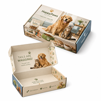 Boîte d'emballage en carton ondulé personnalisée pour les fournitures pour animaux de compagnie, kits de friandises pour chiens, boîte d'expédition au détail découpée avec logo