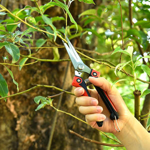 Tijeras de podar de jardín de acero inoxidable de 20-30 mm con mango de plástico manual para recortar ramas, color naranja - Product Image 3