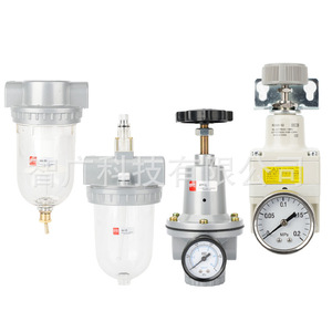 Cnzg Smart Technology Gas Source Processor Q Series Filter Pressure Regulator พร้อมเกจวัด 0.01-0.8Mpa ระบบระบายน้ำแบบแมนนวล - Product Image 1