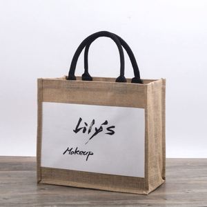 China Manufacturer Fashion Jute Bag Custom logo Printed Jute Bag Tote High Quality Jute Shopping Bag - Product Image 4