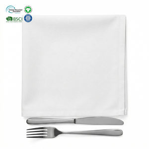 Durable Washable Eco-Friendly Waterproof White 18x18 Inch Hotel Napkins Poly Cotton Hemmed Edge for Commercial Catering - Product Image 1
