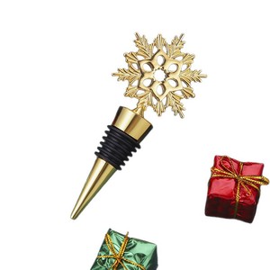 Christmas <b>Wine</b> Bottle Stopper Zinc Alloy Gold Snowflake Design For Holiday Decor - Product Image 5