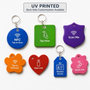 Llavero Inteligente NFC de PVC, Sin Necesidad de Aplicación, Toque para Compartir Sitio Web, Redes Sociales, Tarjeta Digital, Logotipo 2D Personalizado, Anillo de Goma para Llaves - Product Image 5