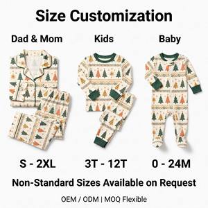 Pijamas Navideños Familiares Personalizados, Pijamas a Juego con Estampado Personalizado, Ropa de Algodón para Niños y Bebés, Ropa Familiar Navideña - Product Image 4