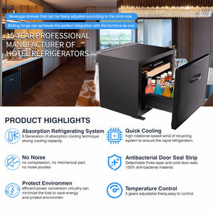 Frigorifero Minibar a Cassetto XC-50A, Piccolo Formato in Acciaio Inox, Sbrinamento Automatico, Efficienza Energetica, Portatile, Capacità 50L - Product Image 2