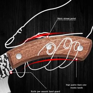 Coltelli da macellaio forgiati a mano da 6 pollici con guaina in pelle <span class=keywords><strong>coltello</strong></span> da cuoco vegetale coltelli da cucina <span class=keywords><strong>per</strong></span> barbecue da campeggio - Product Image 3