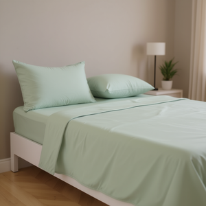 Juego de Sábanas VIANNEY HOME, Jersey Suave, Individual, Color Menta, 1.2m, 3 Piezas, 100% Algodón Tejido, Hipoalergénico, Tinte Liso - Product Image 2