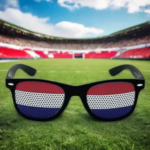 Özel tüm ülke futbol destekçisi bayrak güneş gözlüğü toptan dünya futbol kupası hollandalı fanlar gözlük