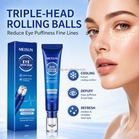 Crème Contour des Yeux Anti-Poches et Anti-Cernes à Bille Roulante Apaisante, Anti-Âge, Raffermissante et Hydratante pour Hommes et Femmes 20ml