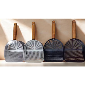 Pá de Areia para Gato Clássica em Aço Inoxidável Ecológica Modelo AA078, Lavável, Suprimentos de Limpeza para Animais de Estimação, Descarte de Resíduos com Furos Finos - Product Image 1