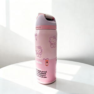 Botella de Agua OWA FreeSip 2026 - Tapa de Doble Apertura, Libre de BPA, Antiderrames, 32 oz, Compatible con Portavasos de Auto, Estilo Color Caramelo - Product Image 2