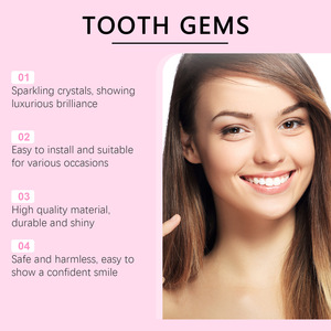 Juego de carillas de cubierta de dientes de lujo personalizadas, iluminación brillante, cristales de estilo sonriente, diamantes de imitación, combinación de dientes - Product Image 4