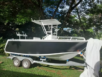 Bateau à console centrale en aluminium de 21 pieds, homologué CE, de qualité marine, résistant à la corrosion, à coque en V profond, pour une utilisation en mer, en lac et en rivière