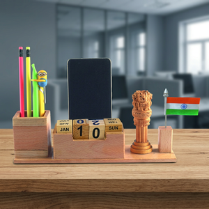 Wooden Pen Holder Desk Organizer Mobile Phone Stand Watch Stand Multi Purpose <b>Office</b> <b>Gift</b> - Product Image 3