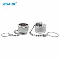 Capuchon anti-poussière en laiton résistant aux intempéries pour connecteur coaxial RF N femelle avec protection à chaîne et capuchon de protection N mâle en métal