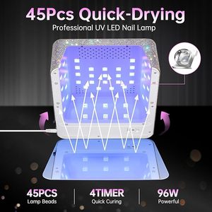 Professional 96W UV LED Nail Lamp Quick Dry Curing Sparkly Gel Polish Light with 4 <b>Timer</b> Setting <b>Plug</b>-<b>in</b> Design - Product Image 3