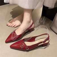 Chaussures de mariée exquises de style coréen, à enfiler, couleur champagne unie, talons compensés en cristal, pour femme, bout pointu, en PVC, avec boucle rehaussante