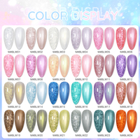 Vernis à ongles en gel perlé professionnel à étiquette privée AS, 24 couleurs, logo personnalisé, sans cruauté, multi-effets, OEM ODM, vernis perlé