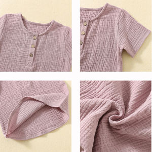 Magliette in <span class=keywords><strong>Mussola</strong></span> per Bambini e Bambine, Manica Corta, Top per Bambini in Cotone Organico 100%, T-Shirt in <span class=keywords><strong>Mussola</strong></span> per Bambino, Maglietta Estiva per Bimbi - Product Image 2