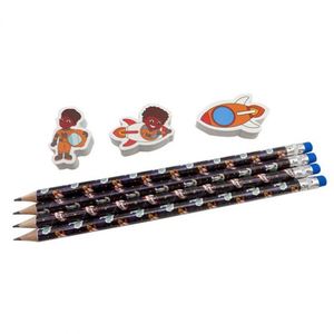 Juego de Borradores Escolares Promocionales de Goma PVC ECO-TPR con Soporte para Lápiz, Personalizables - Product Image 1