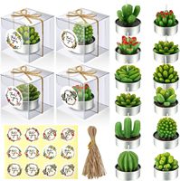 Nouveautés pour les fêtes, mini cactus artificiel décoratif mignon, plante succulente, ensemble de bougies cadeaux pour les cadeaux de mariage pour les invités