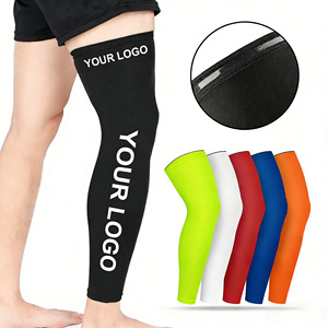 Manchons de compression personnalisés OEM/ODM avec logo, genouillères antidérapantes et respirantes en Spandex, chauffe-jambes de course et de fitness pour femmes - Product Image 1
