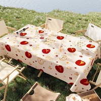 Nappe rectangulaire populaire en PVC imperméable et résistante au soleil, sans lavage, pour camping, barbecue, pique-nique, tapis de table d'ambiance