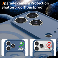 Funda Magnética Sanfeng con Protección de Lente Translúcida Azul Mate y Tacto de Piel para iPhone 18 17 16 15 14 13 Pro Max