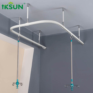 Iksun u forme hôpital médical flexible rideau rail piste baie vitrée pliable rideau pôle - Product Image 1
