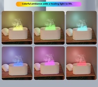 Mini humidificateur diffuseur d'huiles essentielles avec effet flamme et veilleuse