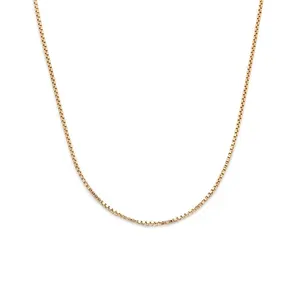 Gemnel klassische Mode Frauen 925 Sterling Silber 18 Karat Gold 1,2mm Box Chain Halskette