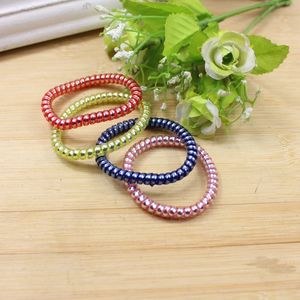Coleteros de Resina Plástica con Diseño de Cable Telefónico, Colores Variados, Accesorio Casual para el Cabello - Product Image 1