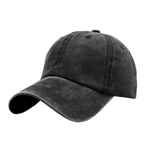 Vrouwen Vintage Gewassen Distressed Baseball Cap Sport Golfhoed Vader Hoed Met Paardenstaart Gat