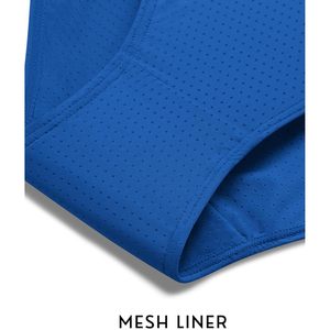 Pantalones cortos para correr FOXA para mujer, de secado rápido, elásticos, de cintura alta, con bolsillos con cremallera, ropa deportiva azul real - Product Image 2