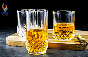Verres à eau transparents, verres à jus, gobelets pour <span class=keywords><strong>la</strong></span> maison et l'hôtel, verres highball à motif diamanté - Product Image 5