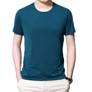 FEON New Arrivals Men Round Neck Solid Short Sleeve Shirts Casual Slim Fit T Shirt Tee Top Summer Plain