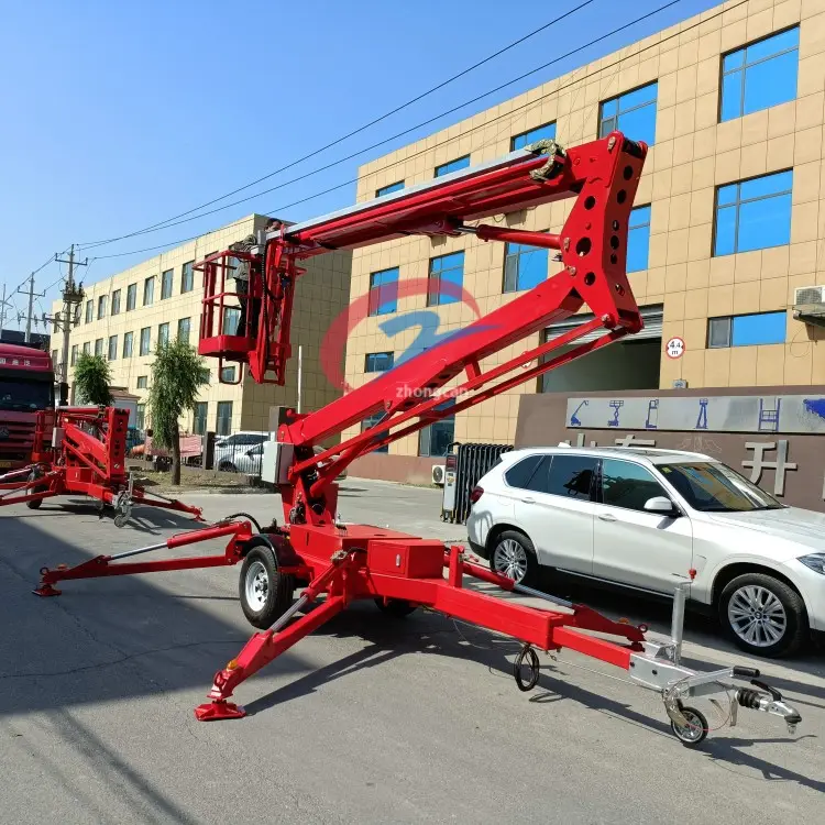 Cherry Picker Trailer terpasang laba-laba Lift 8-20m Man Lift Towable Articulated Boom Lift untuk dijual