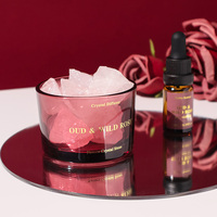 Coffret Cadeau Édition Limitée Parfum Rose Sauvage Diffuseur de Parfum d'Ambiance Cristal Sans Feu avec Bâtonnets d'Huiles Essentielles Aromatiques pour Coffret Cadeau