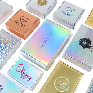 Hot sale Laser carton wholesale color packaging gold small gift box wig blank 3-layer corrugated carton custom size printed logo