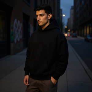 Sudadera con capucha personalizada para hombre de Reklo Industries, 100% algodón, corte holgado, estilo streetwear, con impresión y logotipo personalizados - Product Image 2