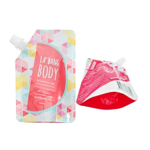 Wholesale Custom 100ml Body Wash Oil Stand Up Bag Laminated Spouted Shampoo Sachets Packaging Plastic Bags