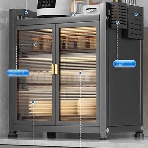 Escurridor de Platos de Tres Niveles Antipolvo para Puerta de Armario de Cocina, Tipo de Piso, para Almacenamiento de Platos, Tazones y Palillos, Mueble de Cocina - Product Image 3